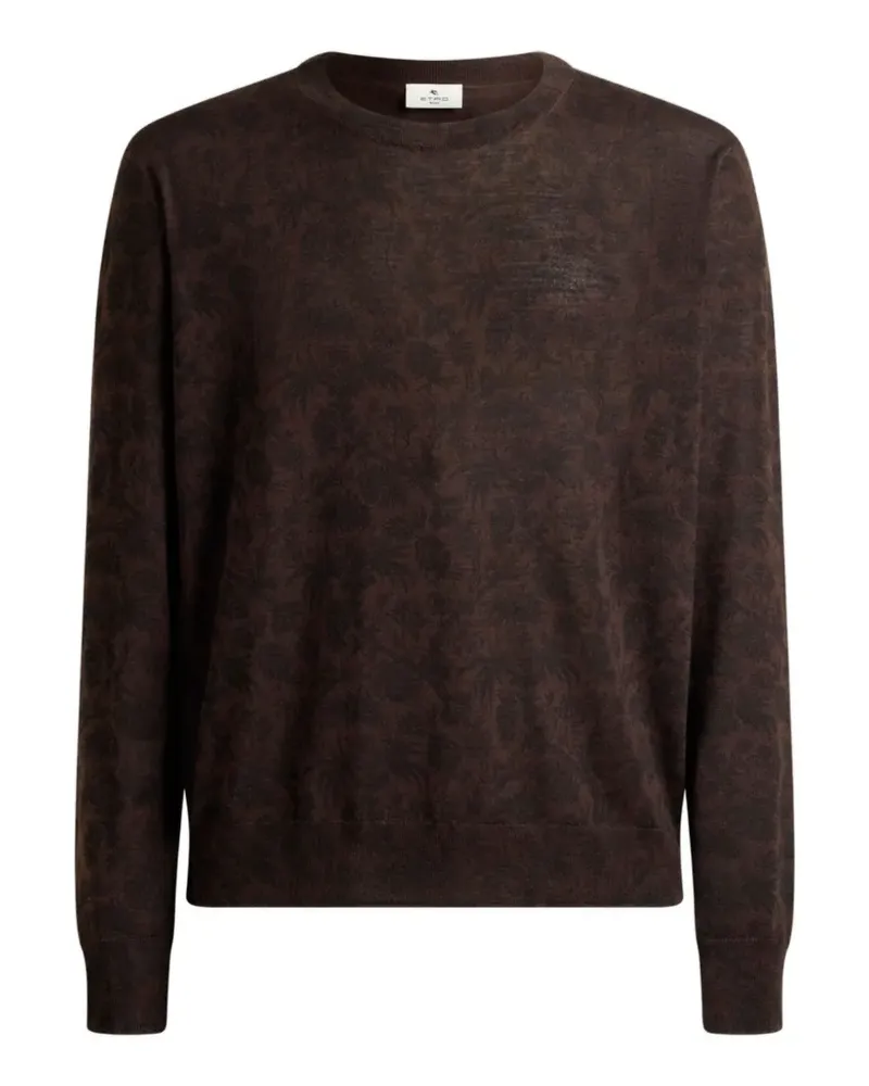 Etro wool and silk sweater with floral Paisley-motif - Braun Braun