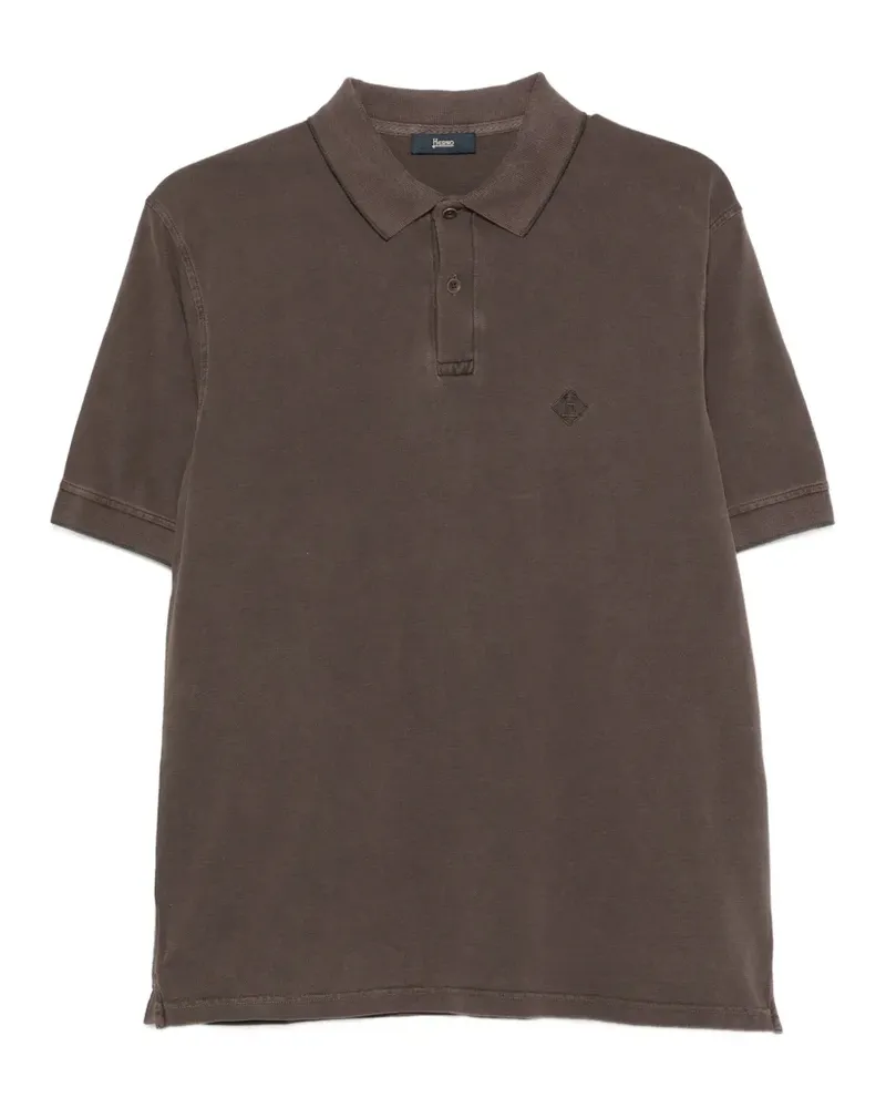 Herno logo-embroidered polo shirt - Braun Braun