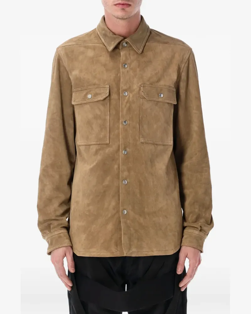 Rick Owens long-sleeve shirt jacket - Braun Braun