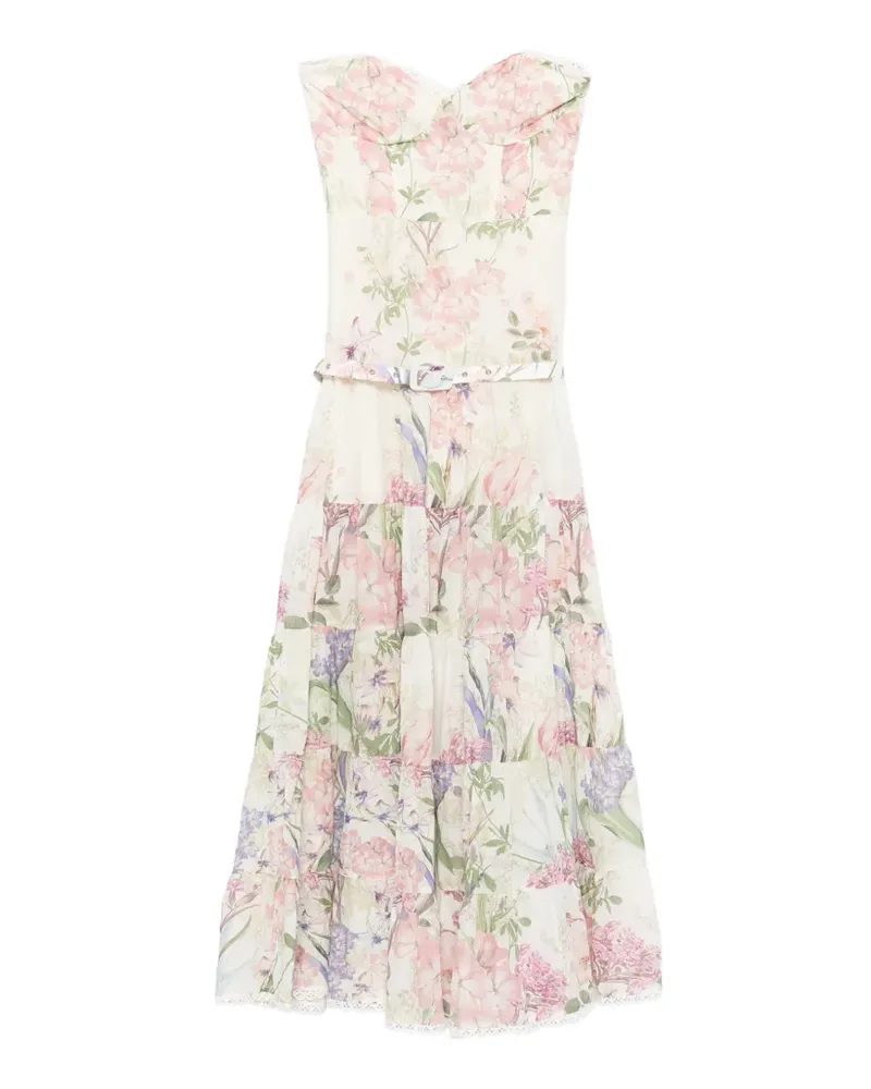 Charo Ruiz Danny floral-print belted maxi dress - Nude Nude
