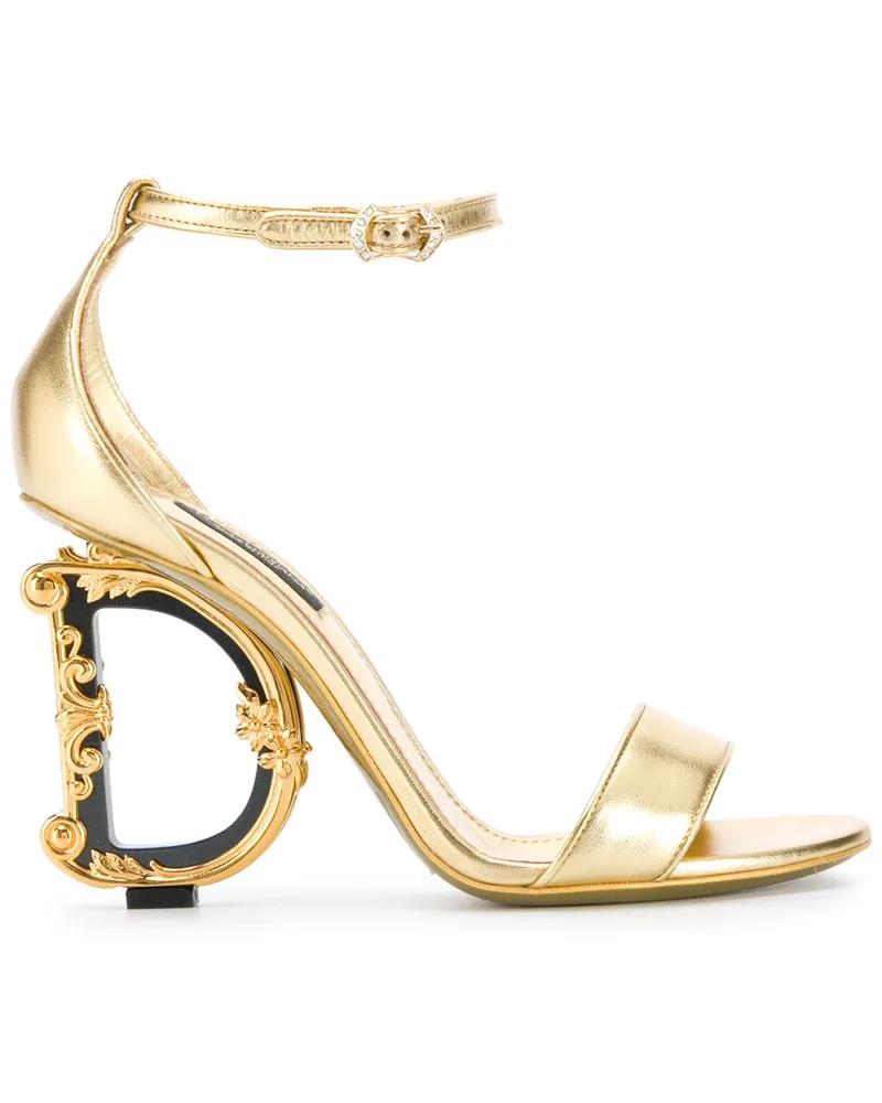 Dolce & Gabbana Sandalen mit barockem Logo - Gold Gold