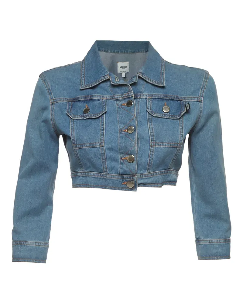 Moschino cropped denim jacket - Blau Blau