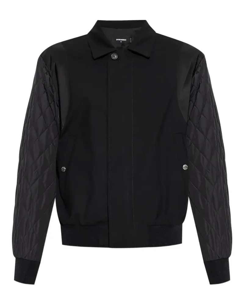 Dsquared2 Bomberjacke mit gesteppten Ärmeln - Schwarz Schwarz