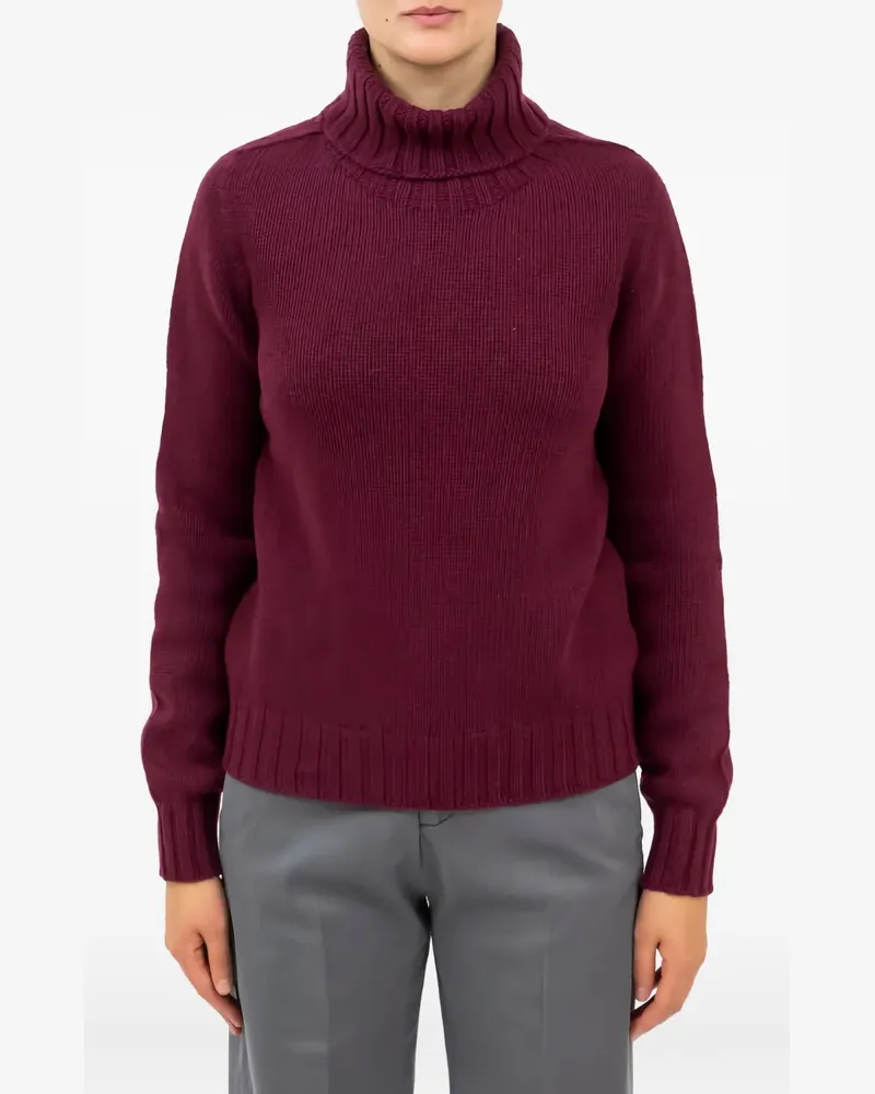 ARAGONA Gerippter Rollkragenpullover - Rot Rot