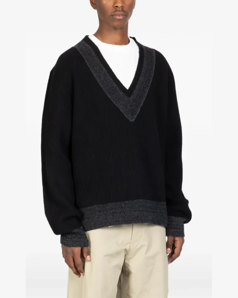 Mauro Grifoni Pullover mit V-Ausschnitt - Schwarz Schwarz