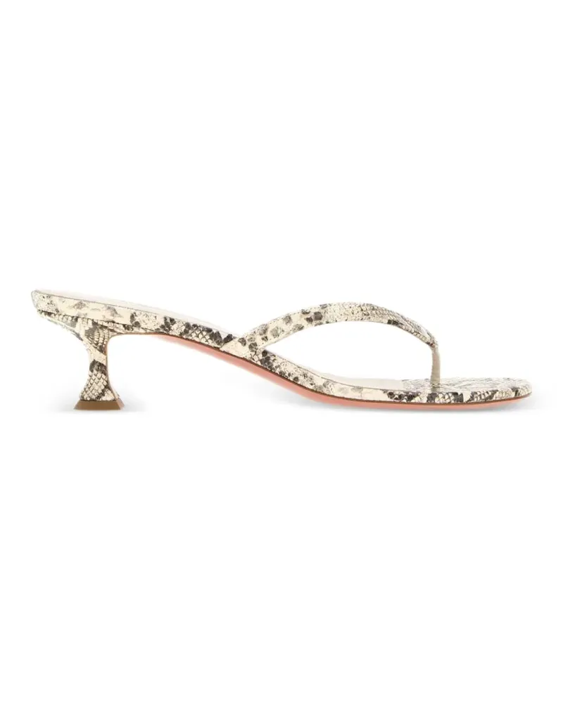 Amina Muaddi Juliette snakeskin-effect thong sandals - Nude Nude