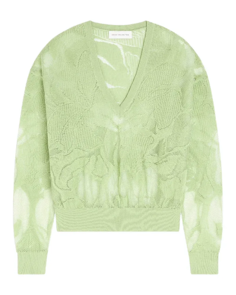 Dries van Noten Pullover mit V-Ausschnitt - Grün Grün
