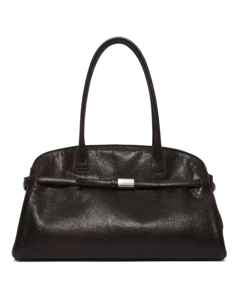 Orciani Große Aura Lagoon Tote Bag aus Leder mit Prägung - Braun Braun