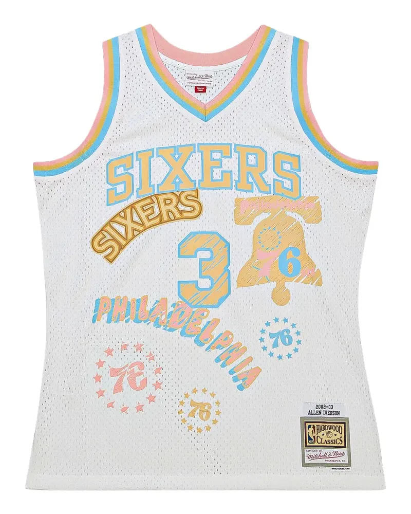 Mitchell & Ness Philadelphia 76ers 2002 Allen Iverson Sidewalk Sketch Swingman vest - Weiß Weiß