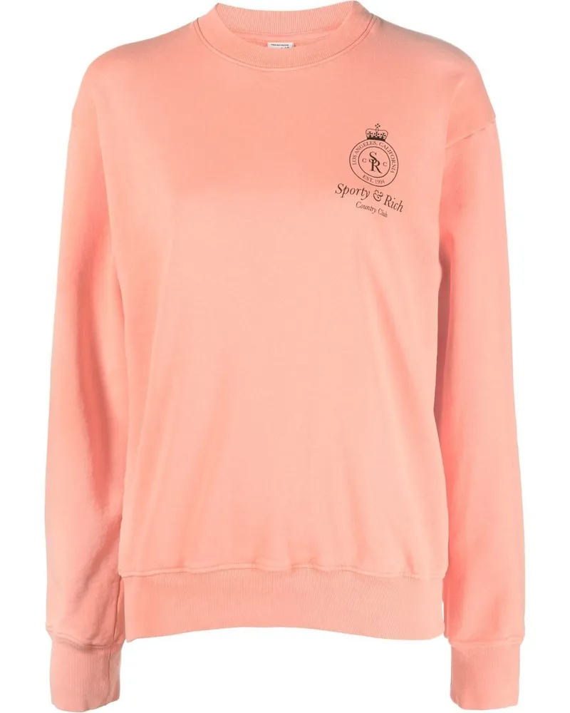 SPORTY & RICH Sweatshirt mit grafischem Print - Orange Orange