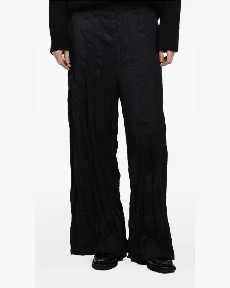 Masnada crinkled trousers - Schwarz Schwarz
