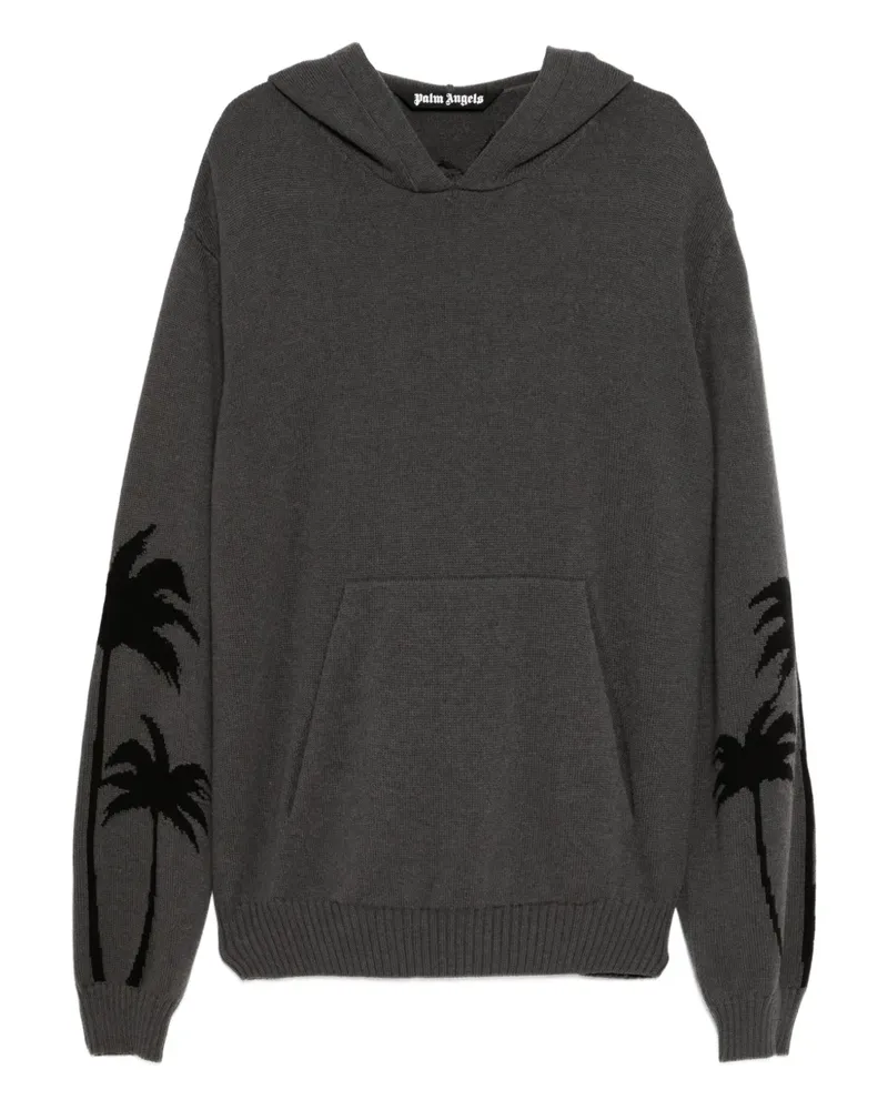 Palm Angels Kapuzenpullover mit Palmen-Print - Grau Grau