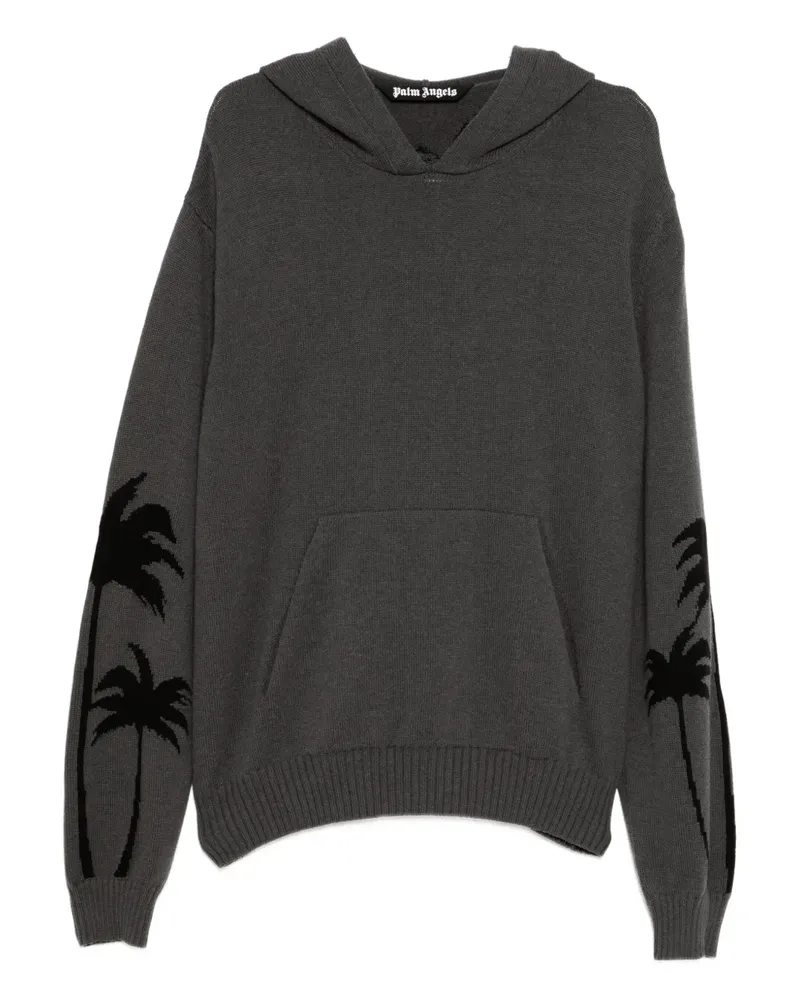 Palm Angels Kapuzenpullover mit Palmen-Print - Grau Grau