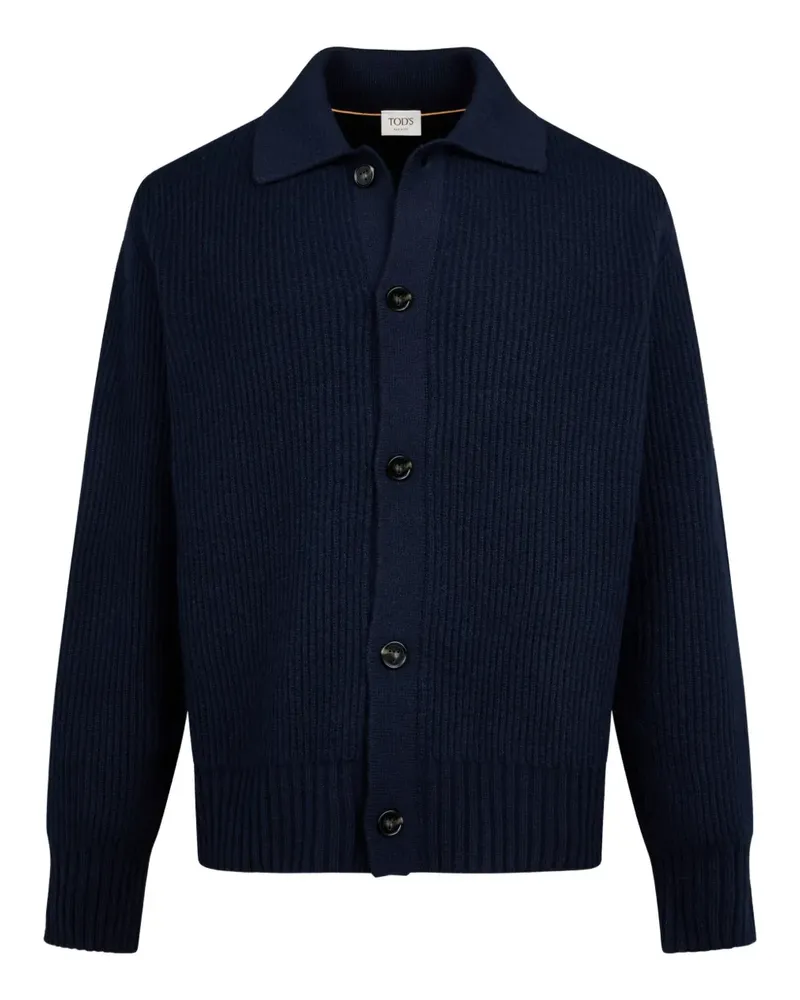 TOD'S Gerippter Cardigan mit Polokragen - Blau Blau