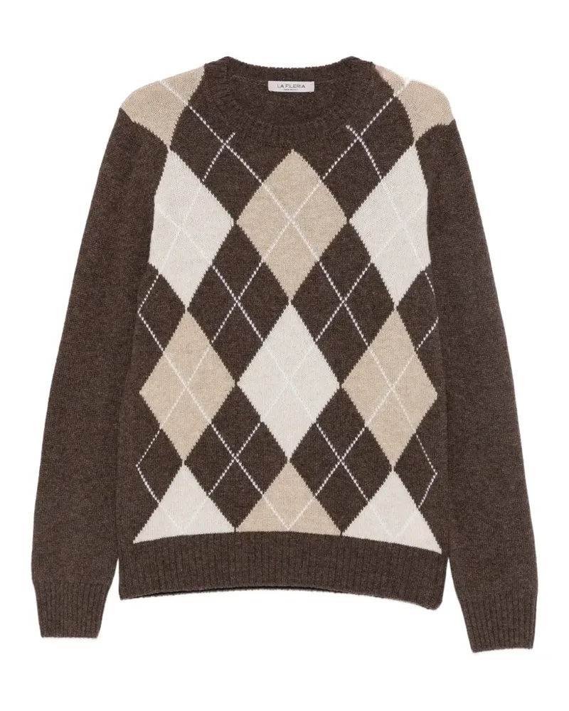 La Fileria Pullover mit Argyle-Muster - Braun Braun