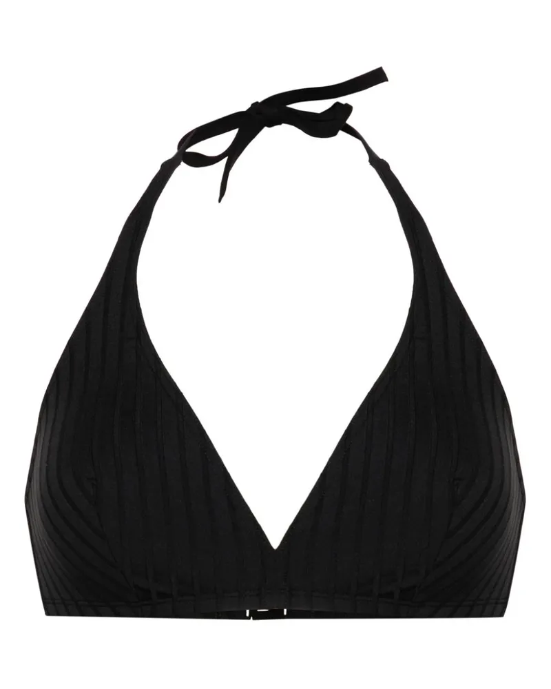 Eres Geripptes Neckholder-Bikinioberteil - Schwarz Schwarz