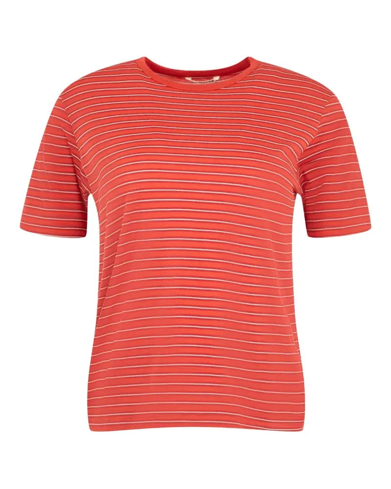 AURALEE Gestreiftes T-Shirt - Rot Rot