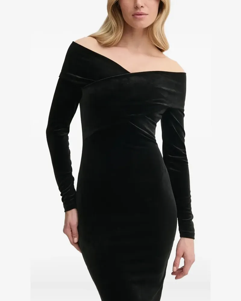 AllSaints Schulterfreies Midikleid - Schwarz Schwarz