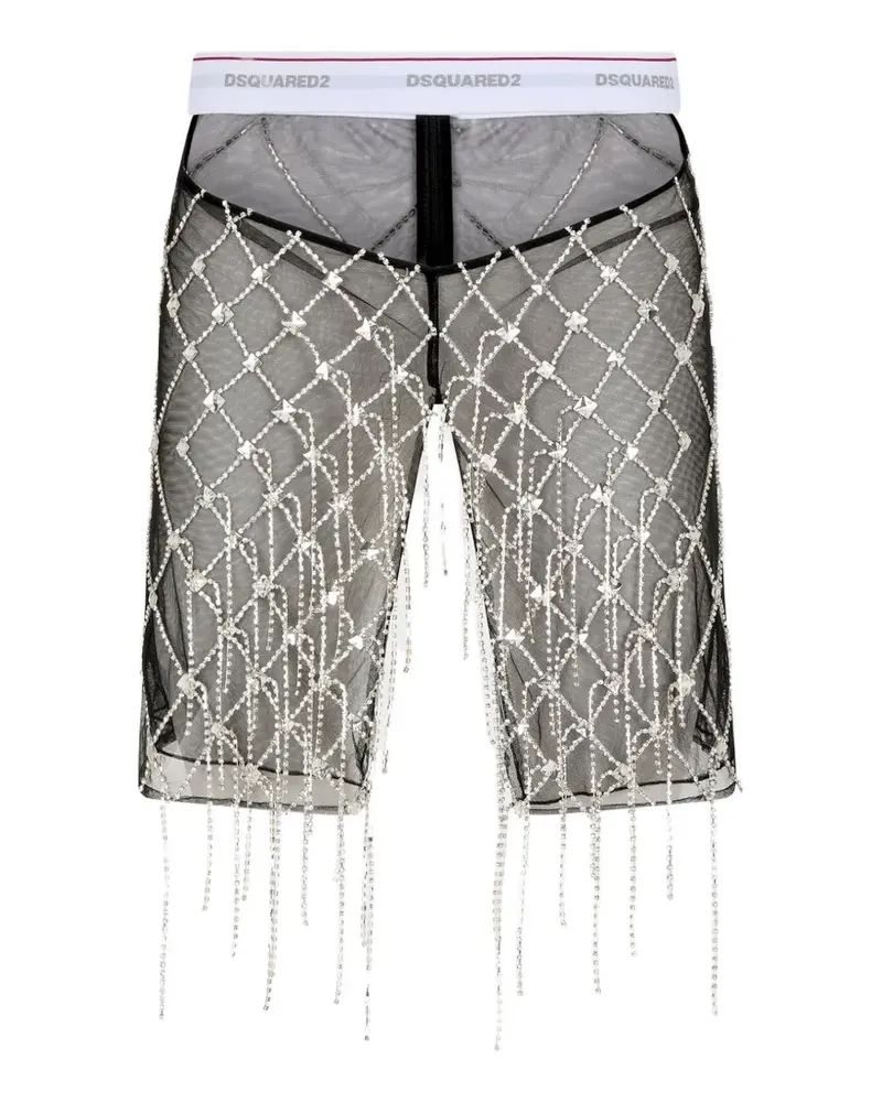 Dsquared2 jewel-embellished tulle mini skirt - Schwarz Schwarz