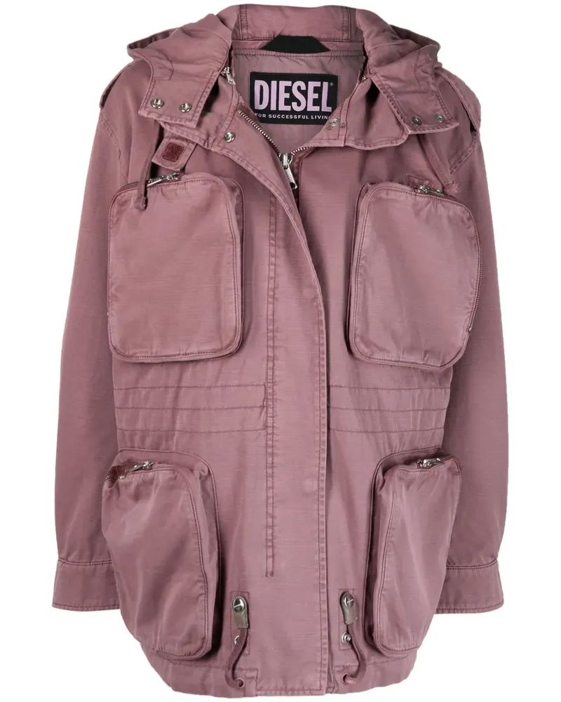 Diesel Kapuzenjacke mit aufgesetzten Taschen - Rosa Rosa