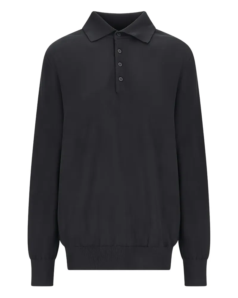 Canessa Pullover mit Poloshirtkragen - Schwarz Schwarz