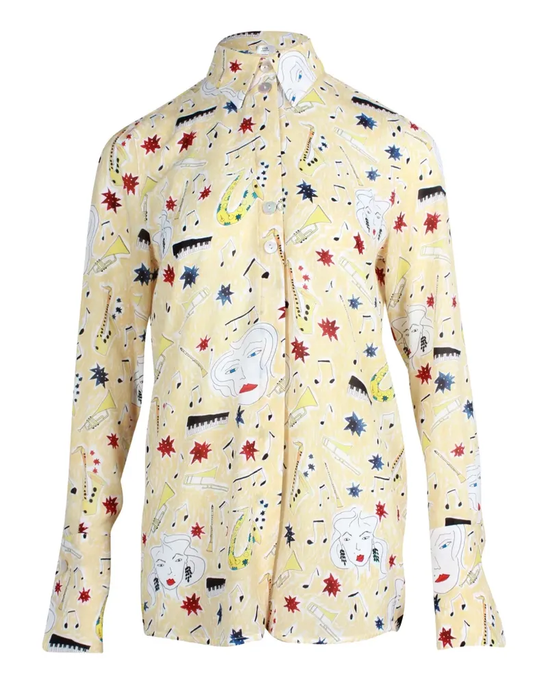 Victoria Beckham music motif-print shirt - Gelb Gelb