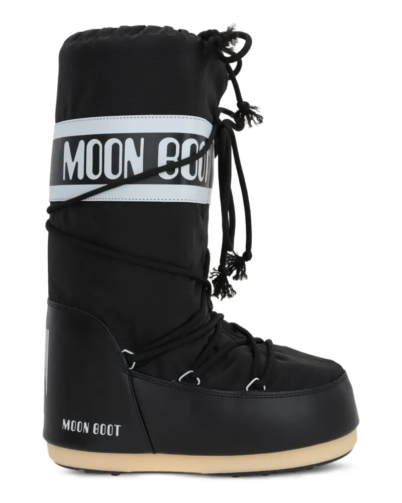 Moon Boot Icon black nylon boots - Schwarz Schwarz