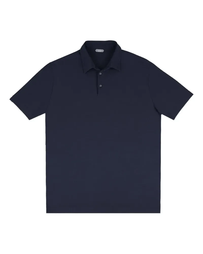 Zanone Poloshirt mit Knopfleiste - Blau Blau