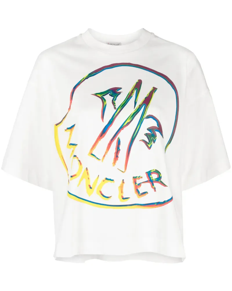 Moncler T-Shirt mit Logo-Print - Weiß Weiß