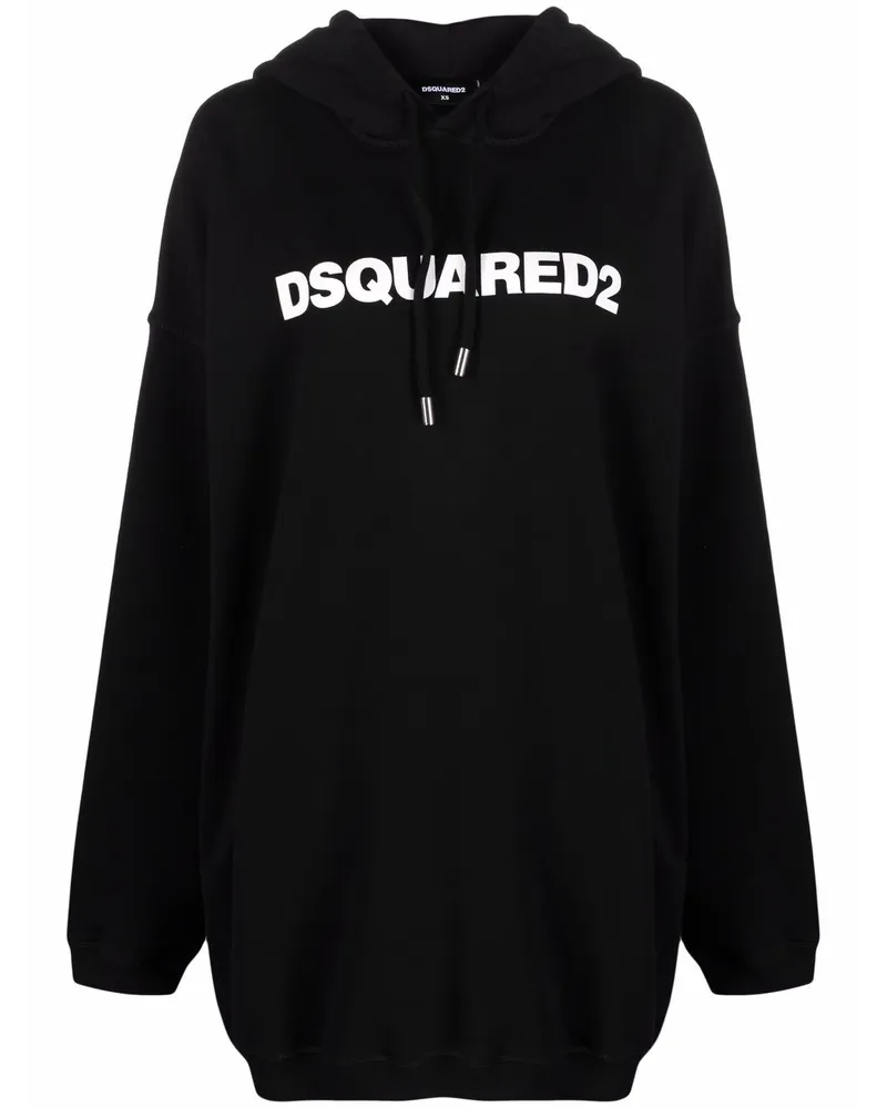 Dsquared2 Sweatshirtkleid mit Logo-Print Schwarz