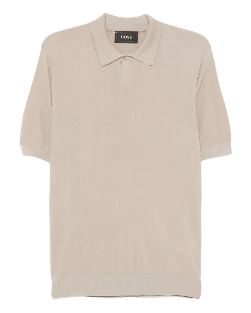 HUGO BOSS buttoned virgin wool polo shirt - Nude Nude