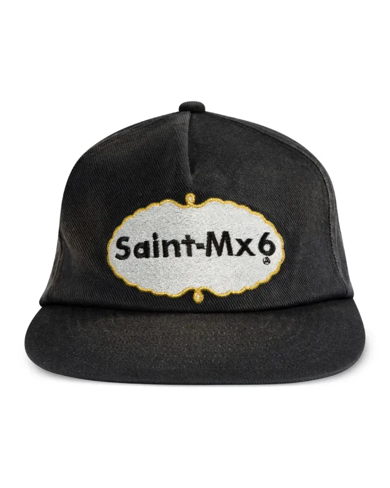 SAINT MXXXXXX Baseballkappe mit Logo-Stickerei - Schwarz Schwarz
