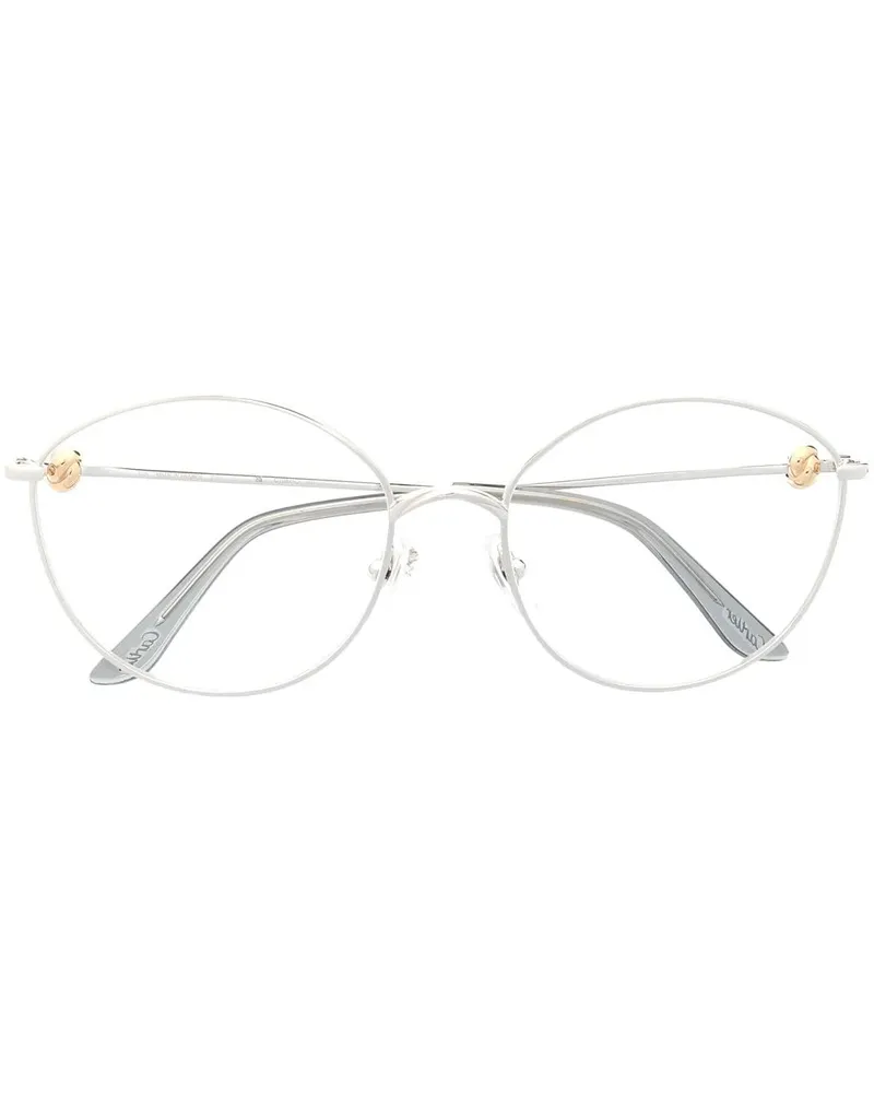 Cartier Brille mit rundem Gestell - Silber Silber