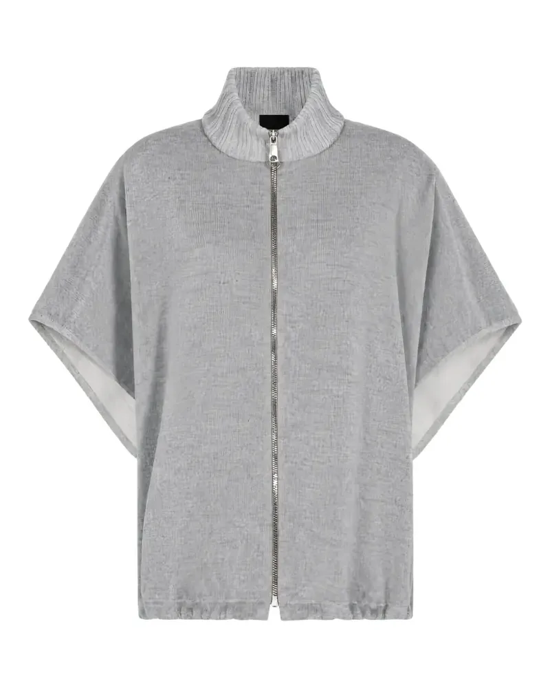 Fabiana Filippi Beaver zip-up cape coat - Grau Grau