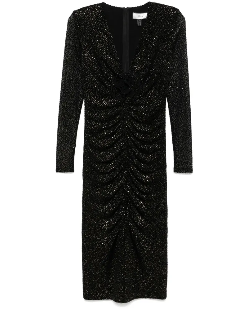 NISSA Gepunktetes Tüllkleid - Schwarz Schwarz