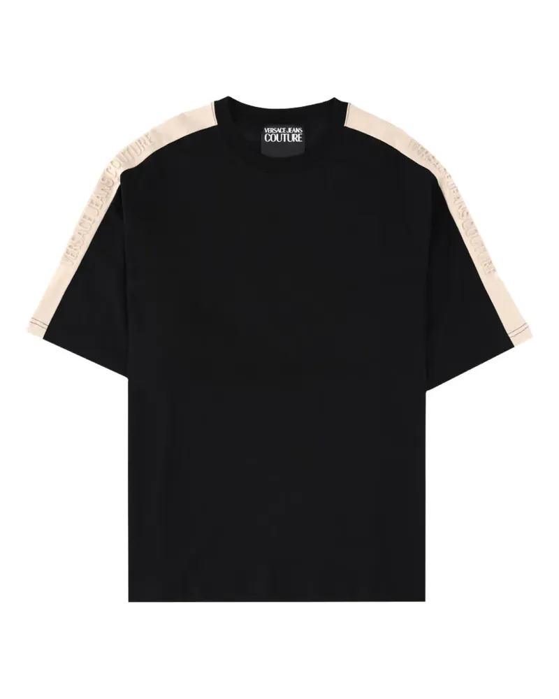 Versace Jeans logo stripe detail T-shirt - Schwarz Schwarz
