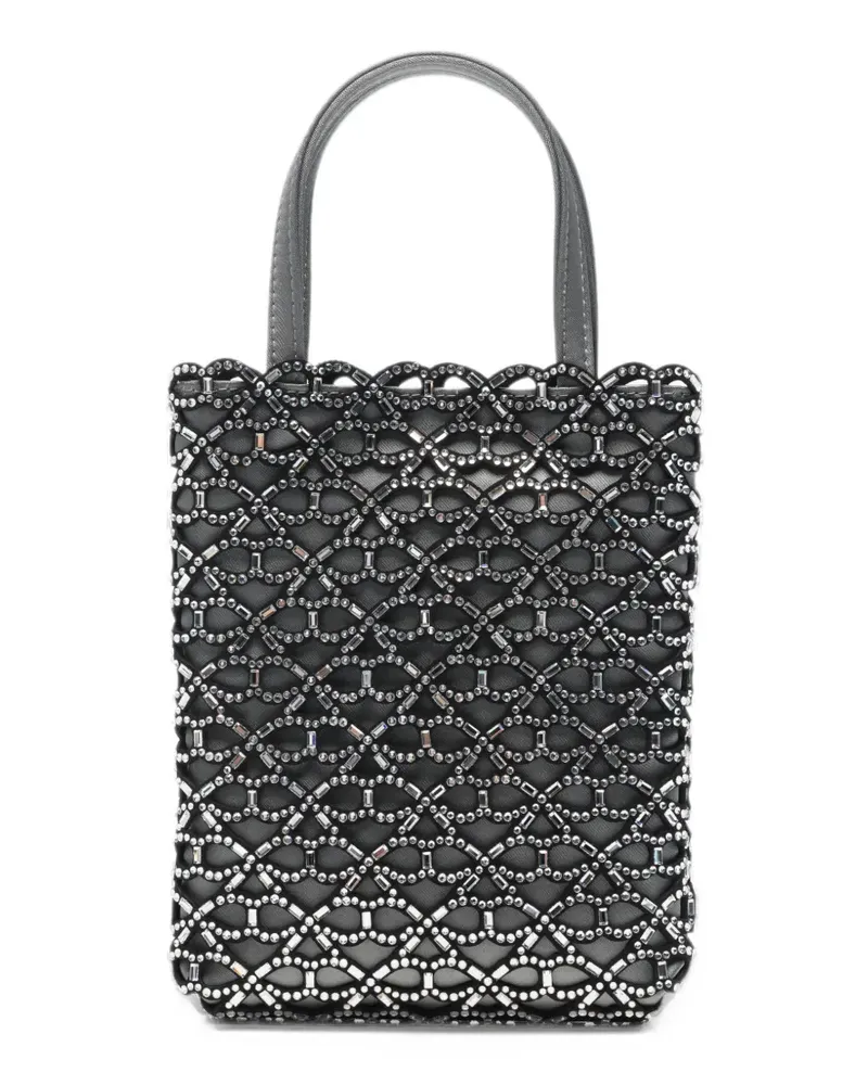 Anya Hindmarch Mini-Tasche mit Wellenrand und Kristallen - Grau Grau