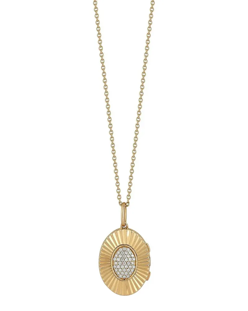 Dana Rebecca Designs 14k yellow gold diamond oval locket necklace Gold