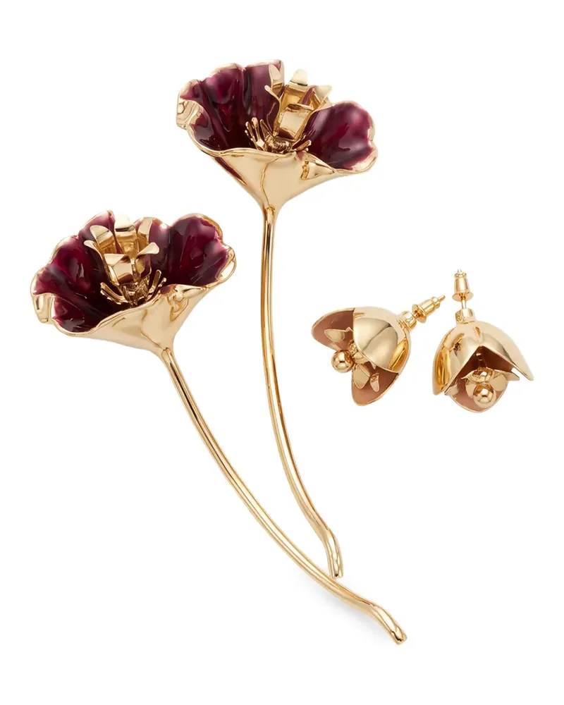 Paco Rabanne Ohrringe mit Blumen-Motiv - Gold Gold