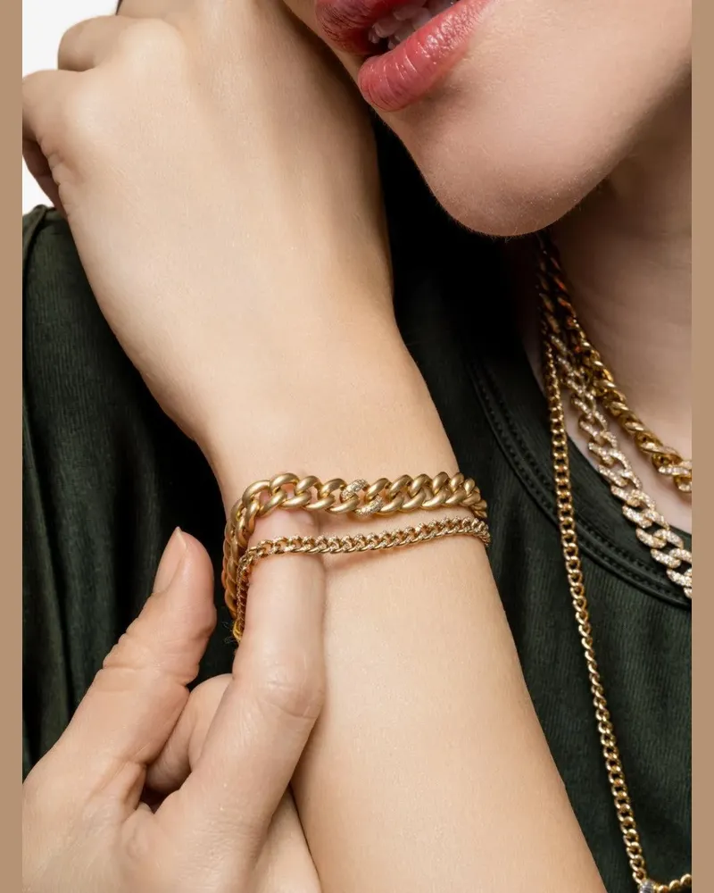 SHAY medium diamond matte bracelet - Gold Gold