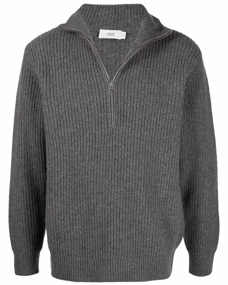 Closed Pullover mit Reißverschluss - Grau Grau
