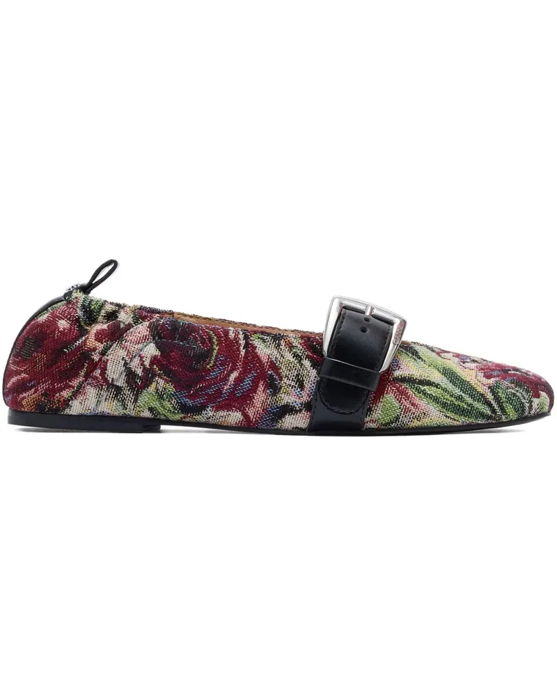 Ganni Ballerinas mit Tapisserie-Muster - Mehrfarbig Mehrfarbig