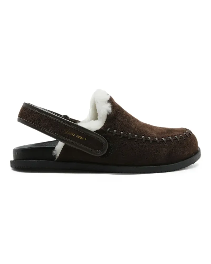 Good News Mules mit Shearling-Futter und Überwendlingstich - Braun Braun