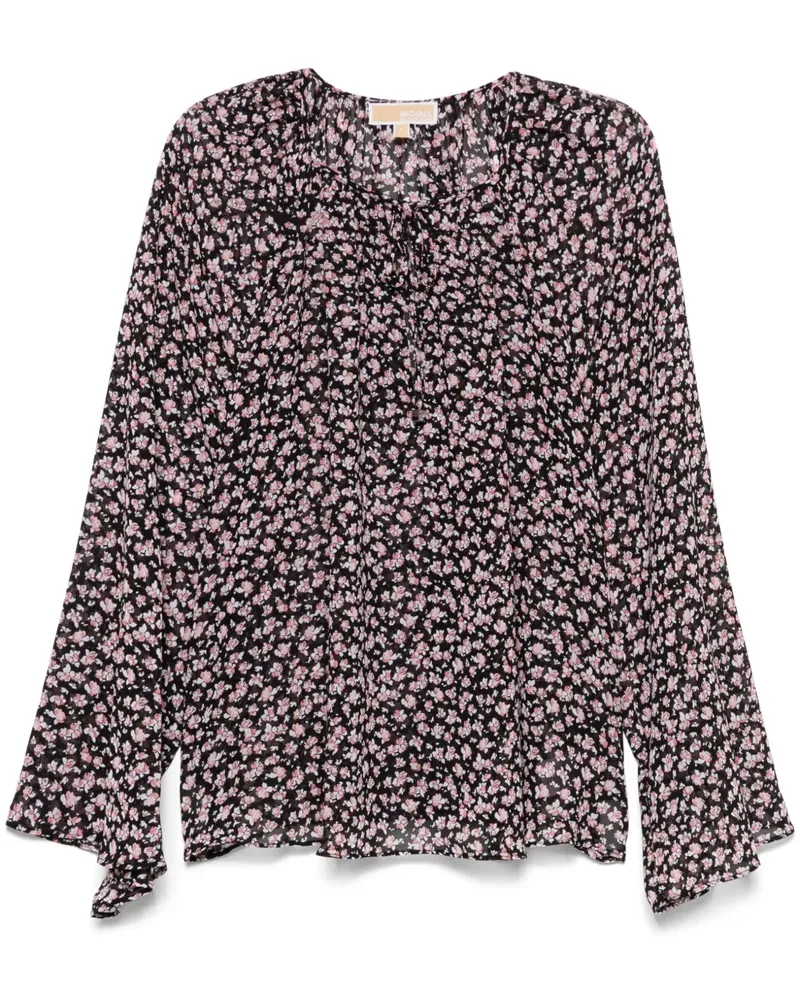 Michael Kors Bluse mit Blumen-Print - Schwarz Schwarz