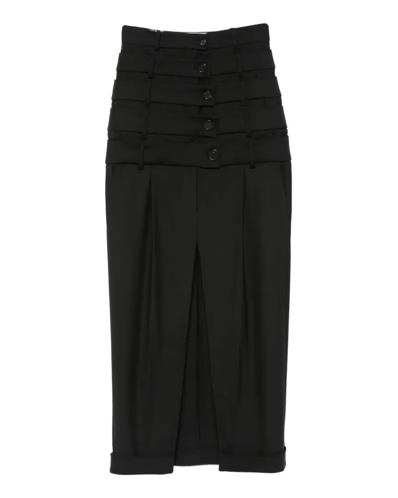 Viktor & Rolf Geknöpfter Maxirock im Layering-Look - Schwarz Schwarz