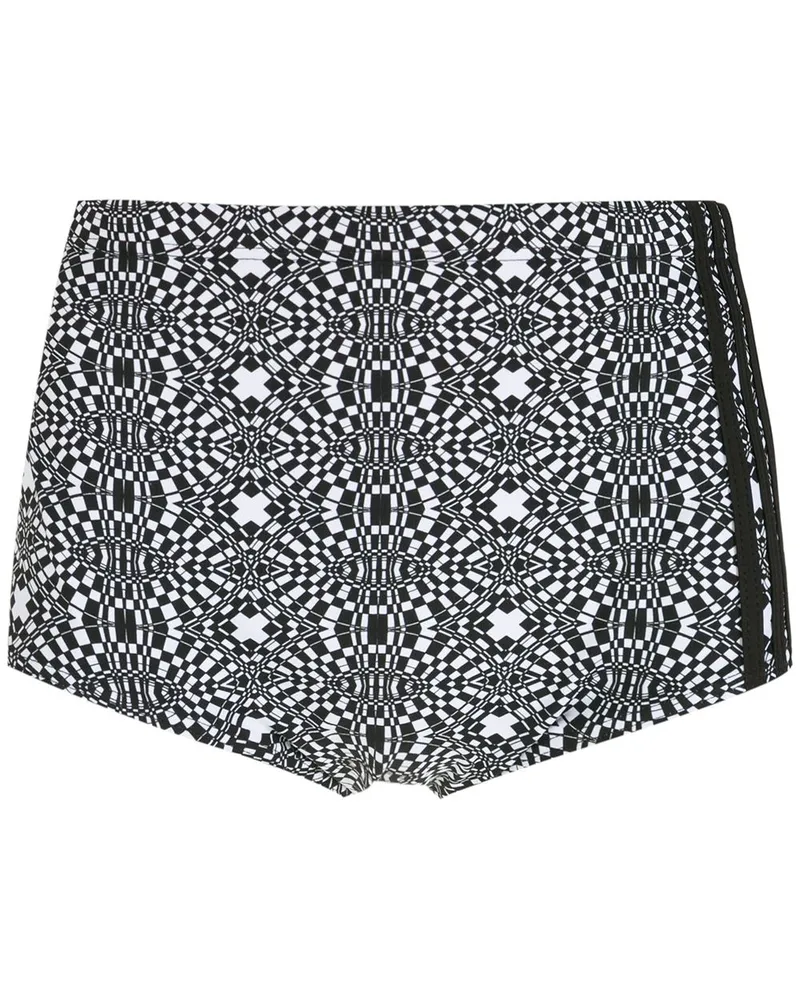 Amir Slama Badehose mit geometrischem Print - Schwarz Schwarz