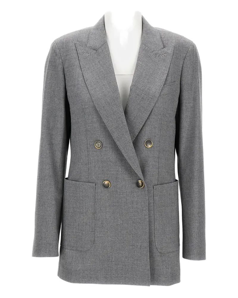Max Mara Doppelreihiges Sakko - Grau Grau
