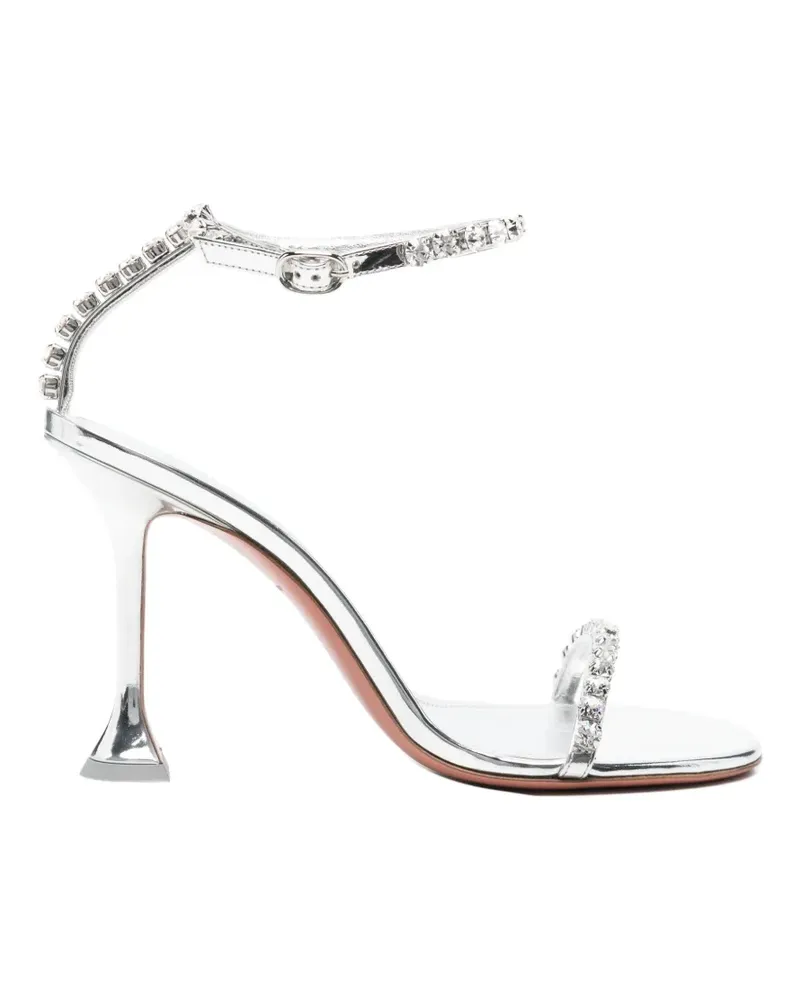 Amina Muaddi Gigi crystal-embellished heeled sandals - Silber Silber