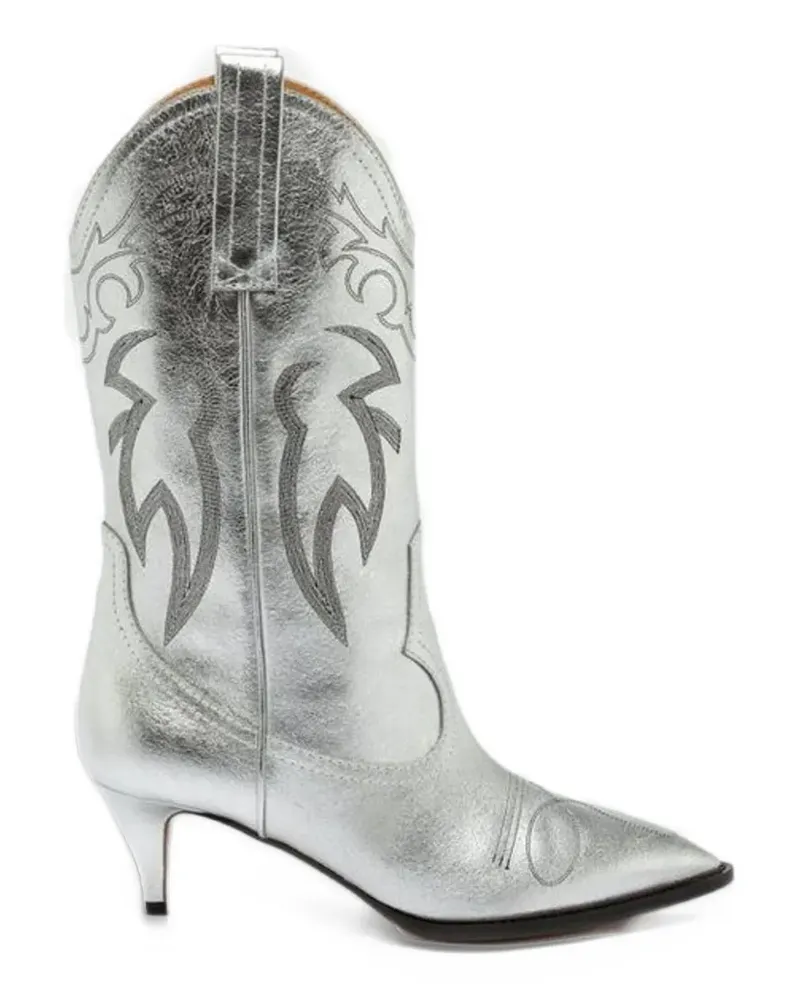 Moschino metallic embroidered boots - Silber Silber