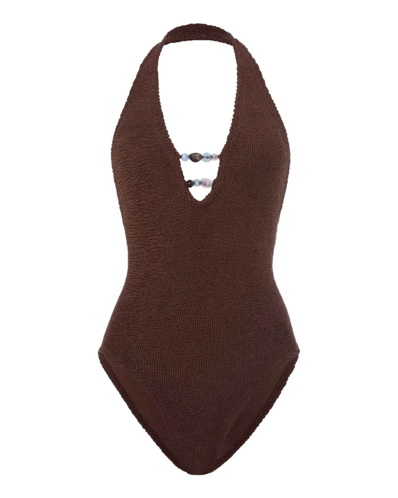 Hunza G Adriana beaded swimsuit - Braun Braun